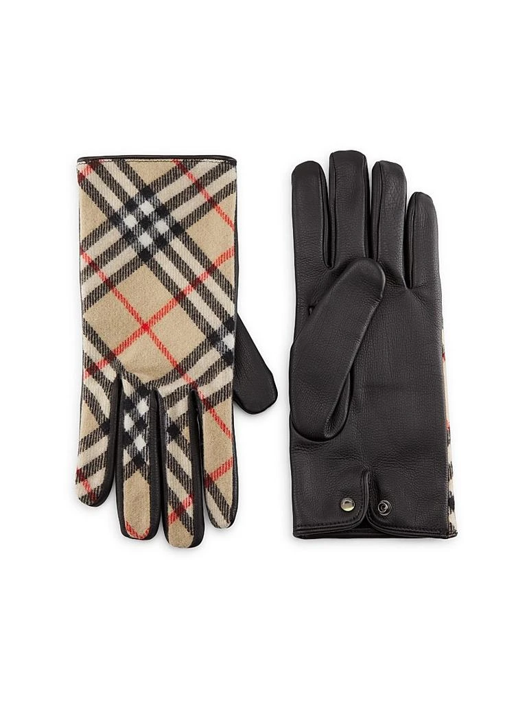 Burberry ​Check Wool-Cashmere Gloves