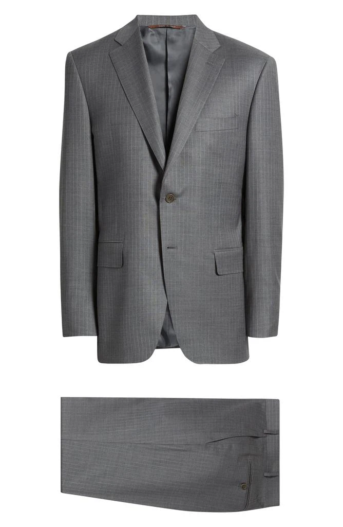 Canali Sienna Regular Fit Grey Pinstripe Wool Suit 8