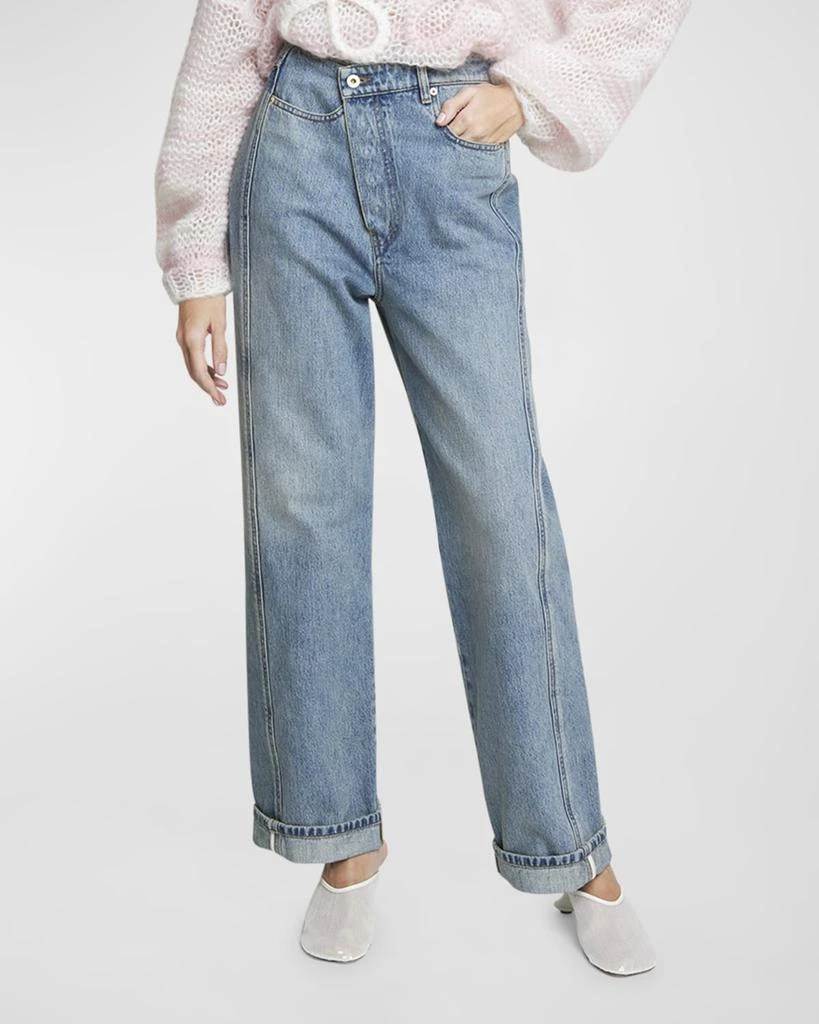 Loewe Deconstructed Criss-Cross Waistband Jeans 7