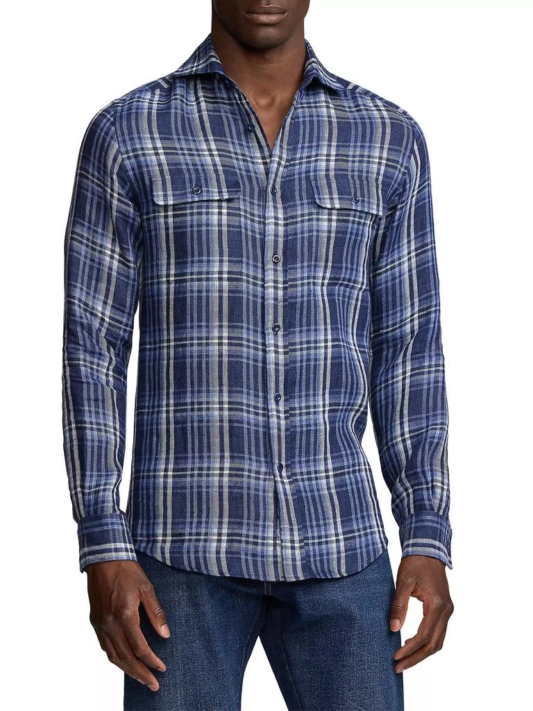 Ralph Lauren Stewart Plaid Linen Shirt 3
