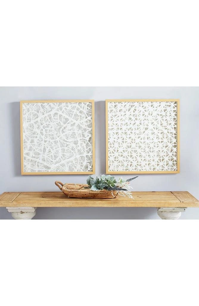 WILLOW ROW Large Square Modern Abstract Art White Paper Shadow Box Wall Decor 1