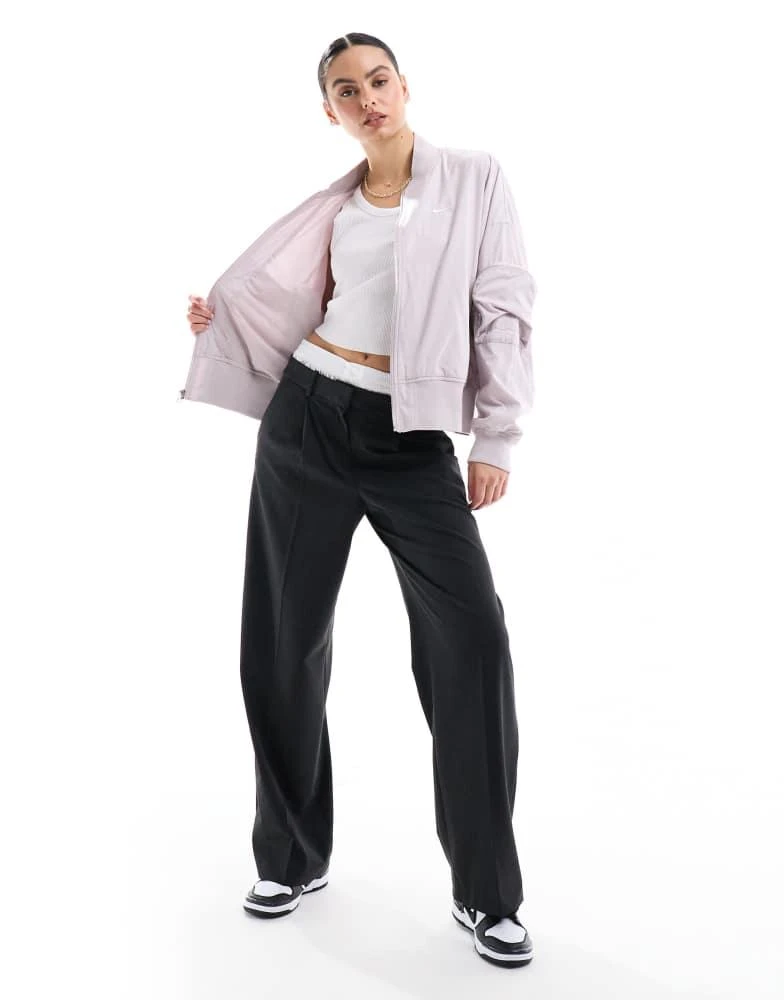 NIKE Nike essenitals oversized bomber jacket in light pink 3
