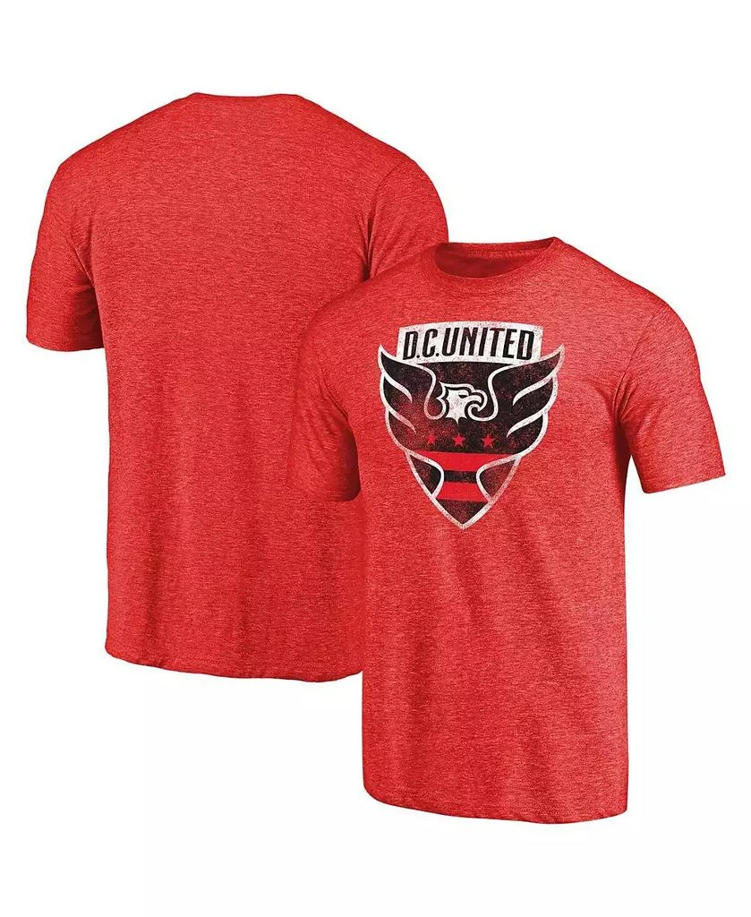 Fanatics Men's Red D.C. United Primary Logo Distressed Tri-Blend T-Shirt 1
