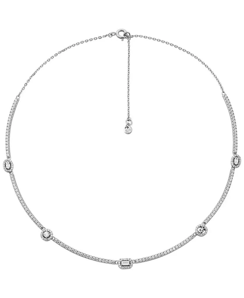 Michael Kors Sterling Silver Pavé Mixed Cut Collar Necklace 1