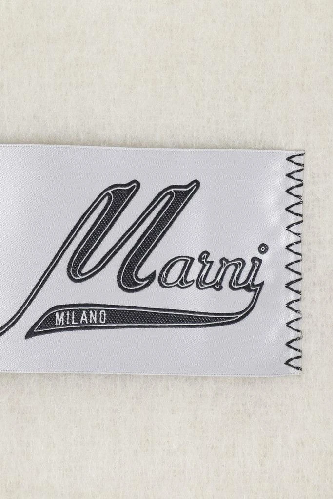 Marni Fringed White Alpaca Scarf 2