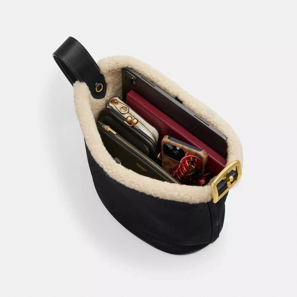 Coach Bleecker Bucket Bag In Shearling 8