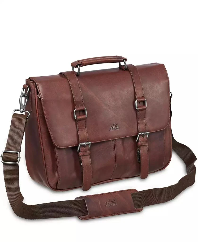 Mancini Leather Goods Buffalo Collection Single Compartment Laptop Briefcase 4
