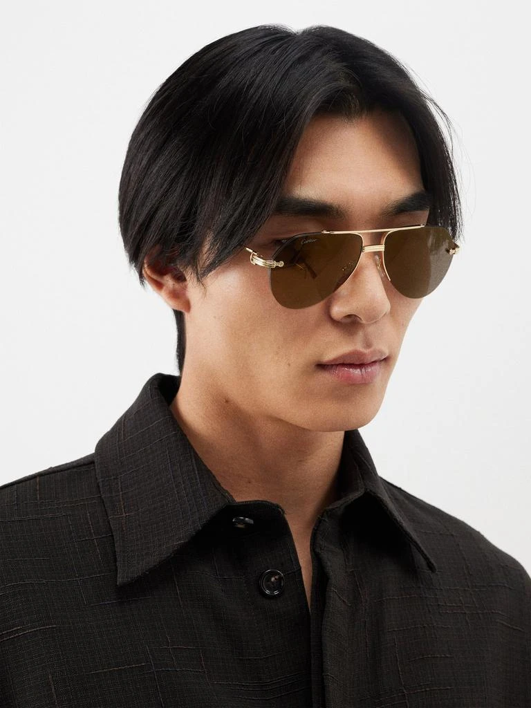 Cartier Eyewear Première de Cartier aviator metal sunglasses