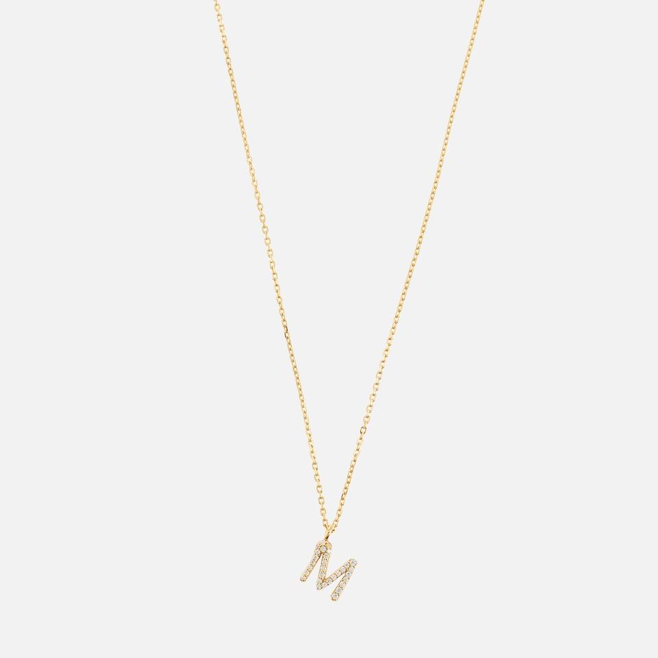ASTRID & MIYU Astrid & Miyu Initial Pavé 18K Gold-Plated Necklace