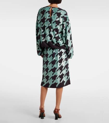 Dries Van Noten Sequined houndstooth silk sweatshirt 3