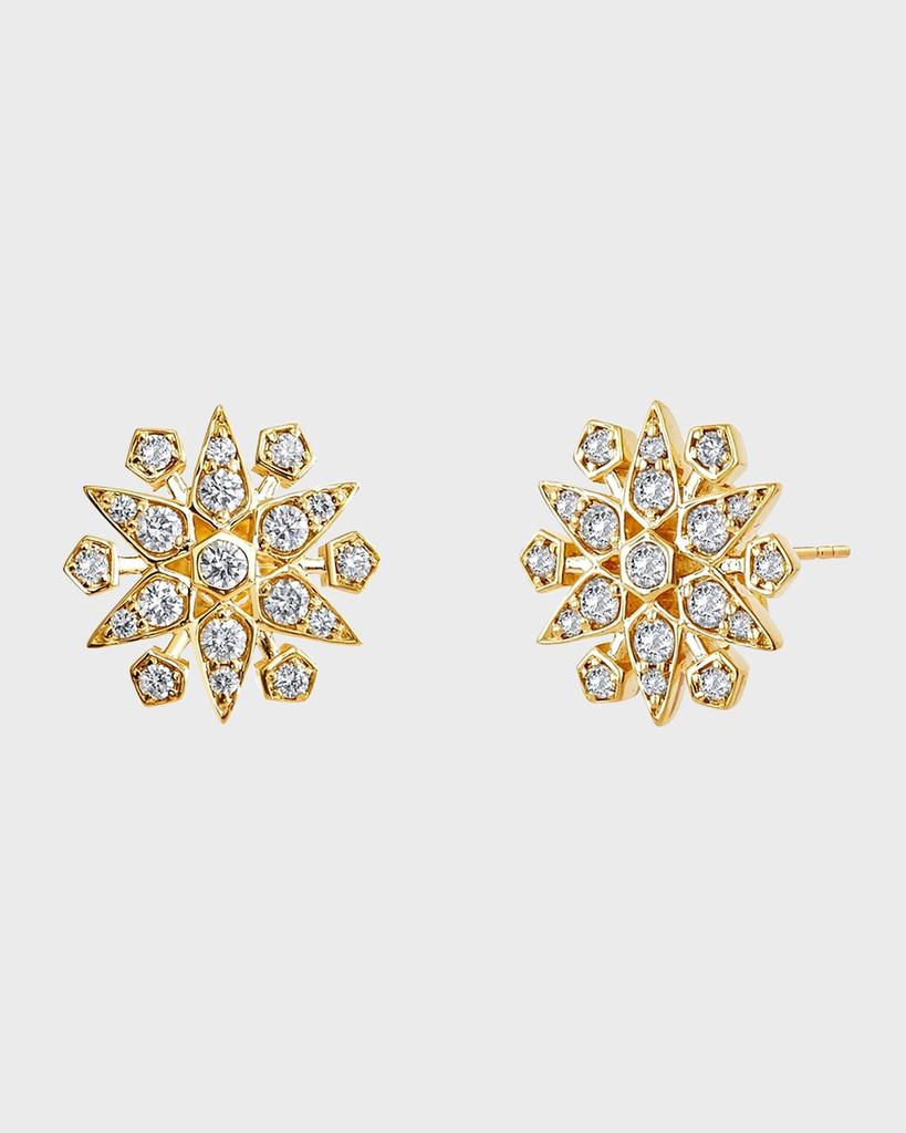 Syna 18K Yellow Gold Cosmic Starburst Earrings with Gemstones and Diamonds