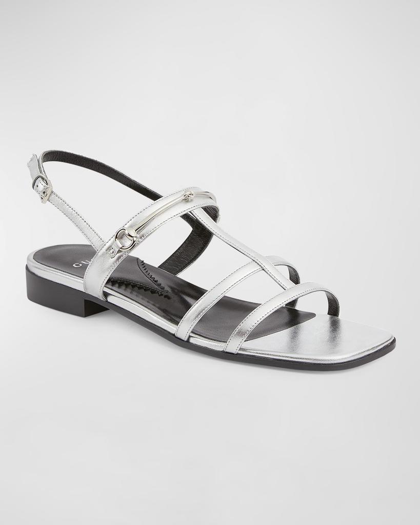 Gucci Divine Leather Slingback Sandals