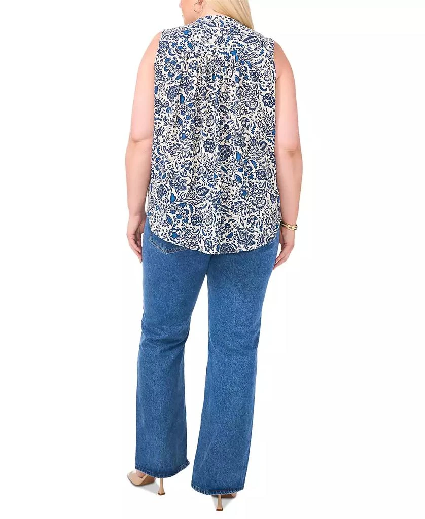 Vince Camuto Plus Size Printed V-Neck Sleeveless Top, Created for Macy's 4