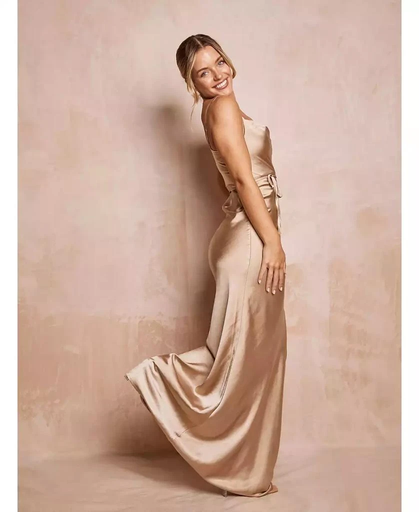 six stories bridesmaid dresses Ayla Knot Dress – Beige | Modest Crush Fabric Dress