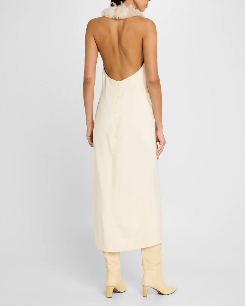 Totême Goat Shearling Halter Midi Dress 3