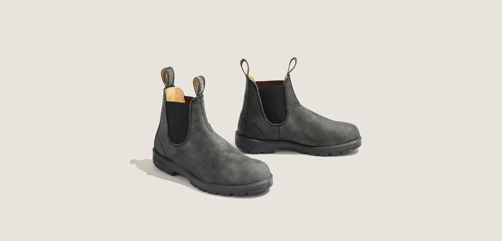 Blundstone 587 Unisex Rustic Black Leather Round Toe Pull-On Ankle Chelsea Boots 1