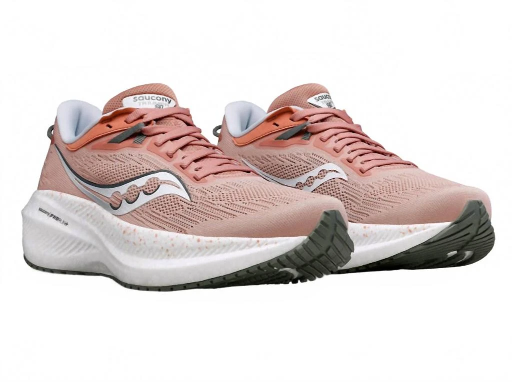 Saucony Women
s Ride 21 Running Shoe In White/pink 2