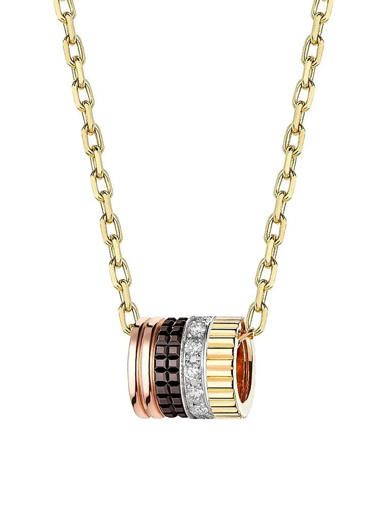 Boucheron Unisex Quatre Classique Tri-Tone 18K Gold, PVD & 0.17 TCW Diamond Pendant Necklace 1