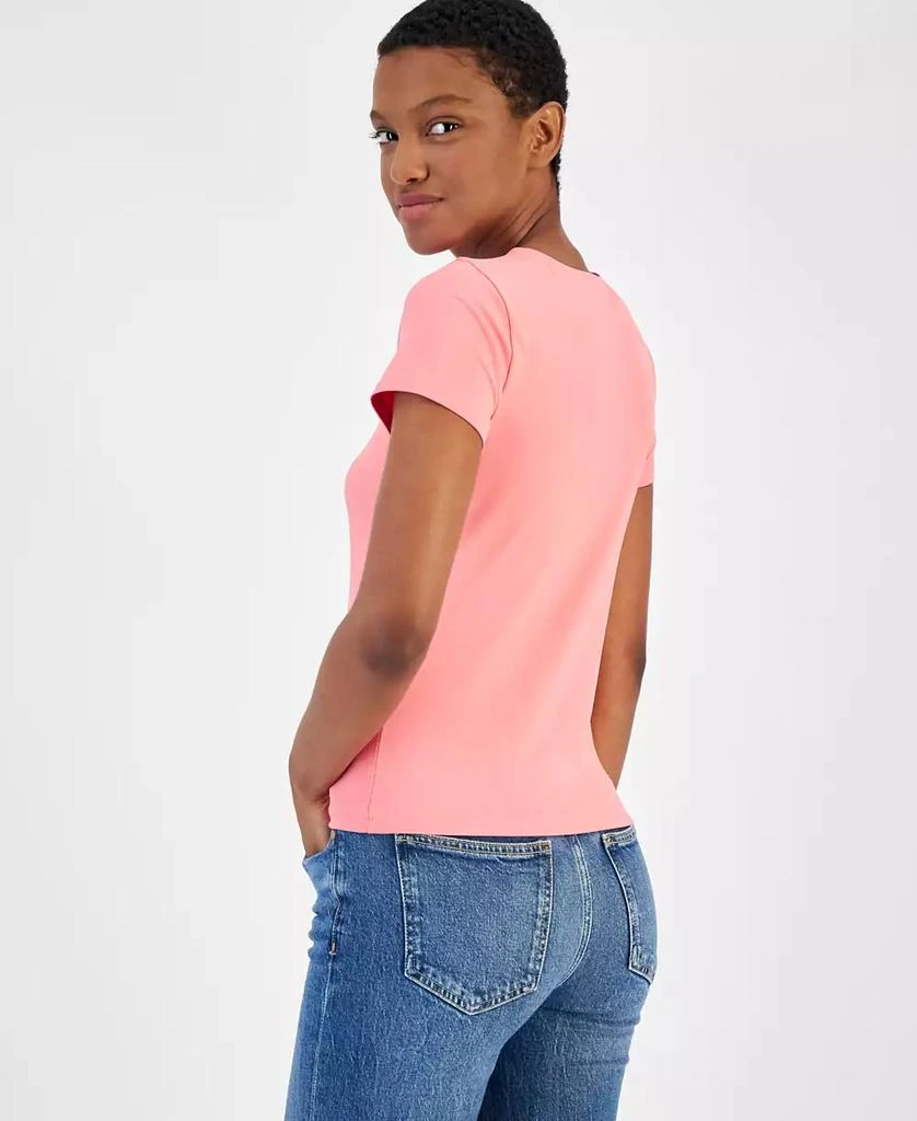 On 34th Women's Cap-Sleeve Square-Neck Tee, Created for Macy's 2