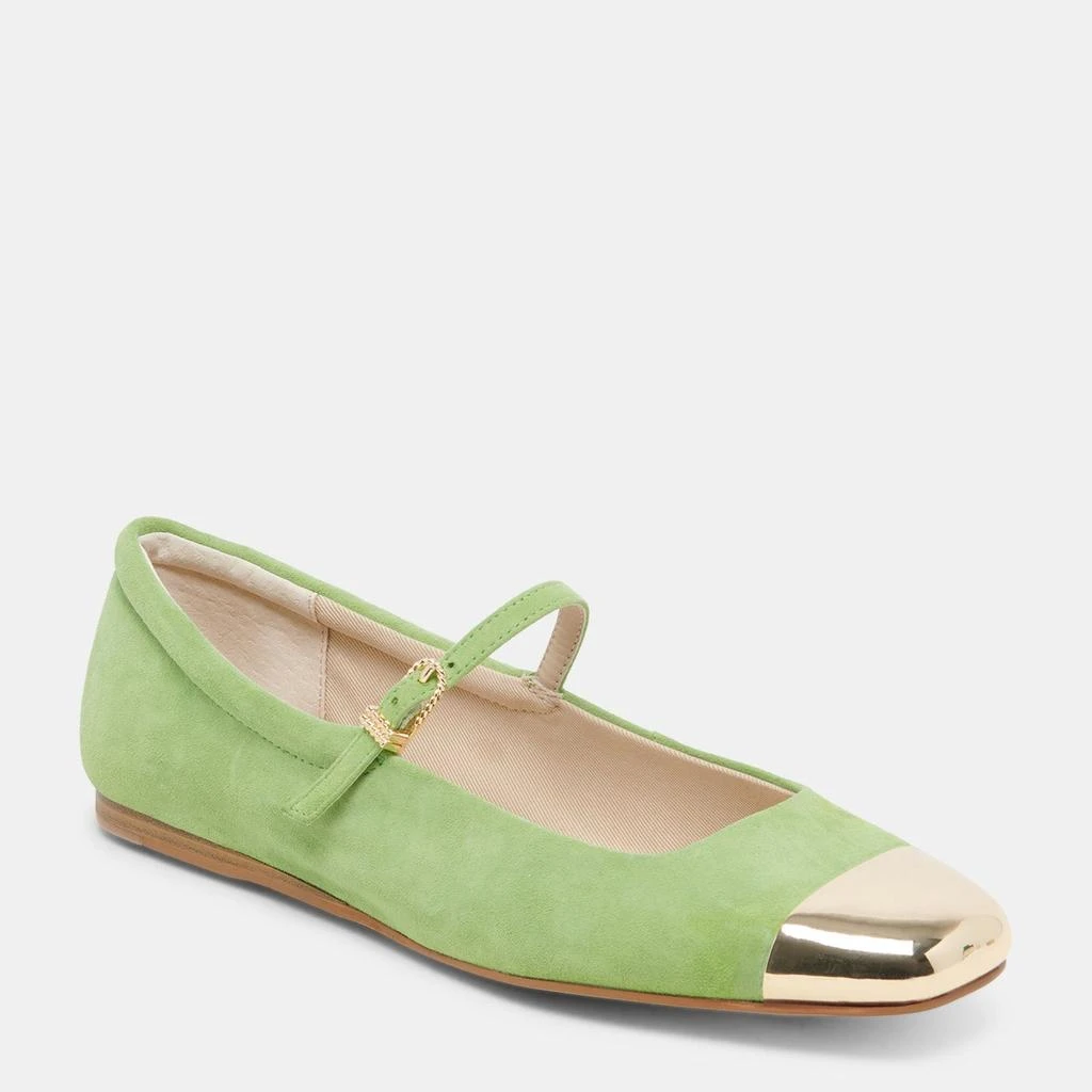 Dolce Vita Reyes Toe Cap Ballet Flats Lime Suede 2
