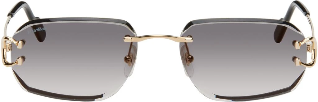 Cartier Gold Classic 'C de Cartier' Motif Sunglasses 1