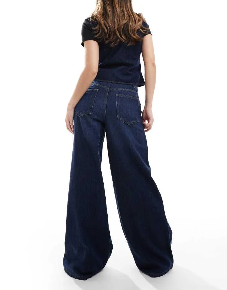 ASOS ASOS DESIGN wide leg jean in rinse - NAVY 2