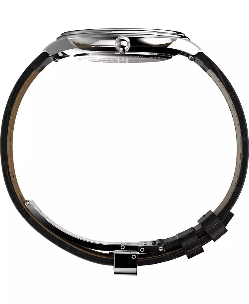 Timex Men's Quartz Analog Black Leather Watch, 39mm 2