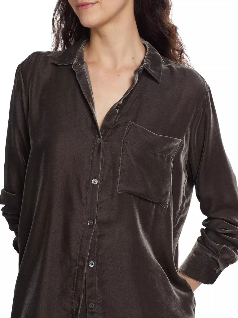 ATM Anthony Thomas Melillo Boyfriend Oversized Velvet Shirt 6