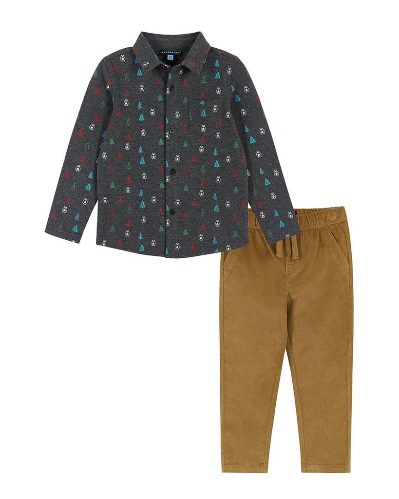 Andy & Evan Holiday Knit Button-Down Set