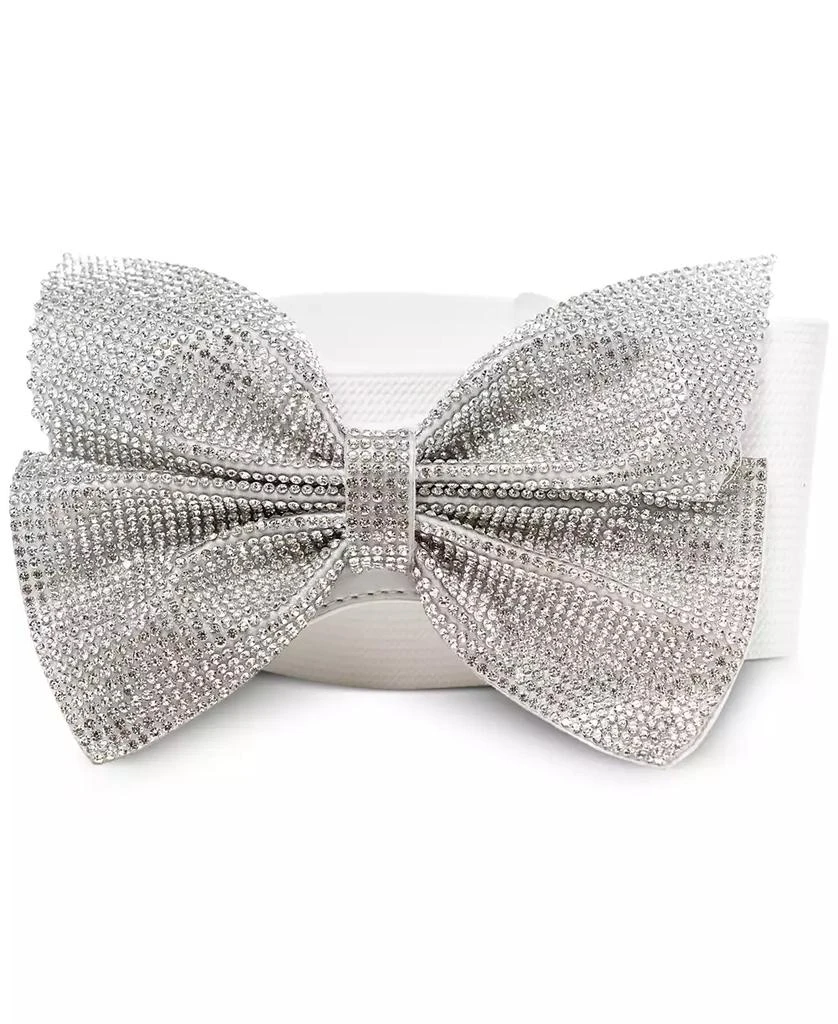 Bellissima Millinery Collection Women's Rhinestone Bow Stretch Belt 4