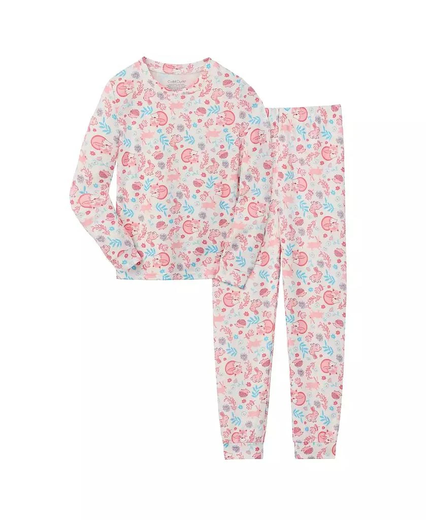 Cuddl Duds Girls Sleepy Fox Brushed Knit Pajama Set 1