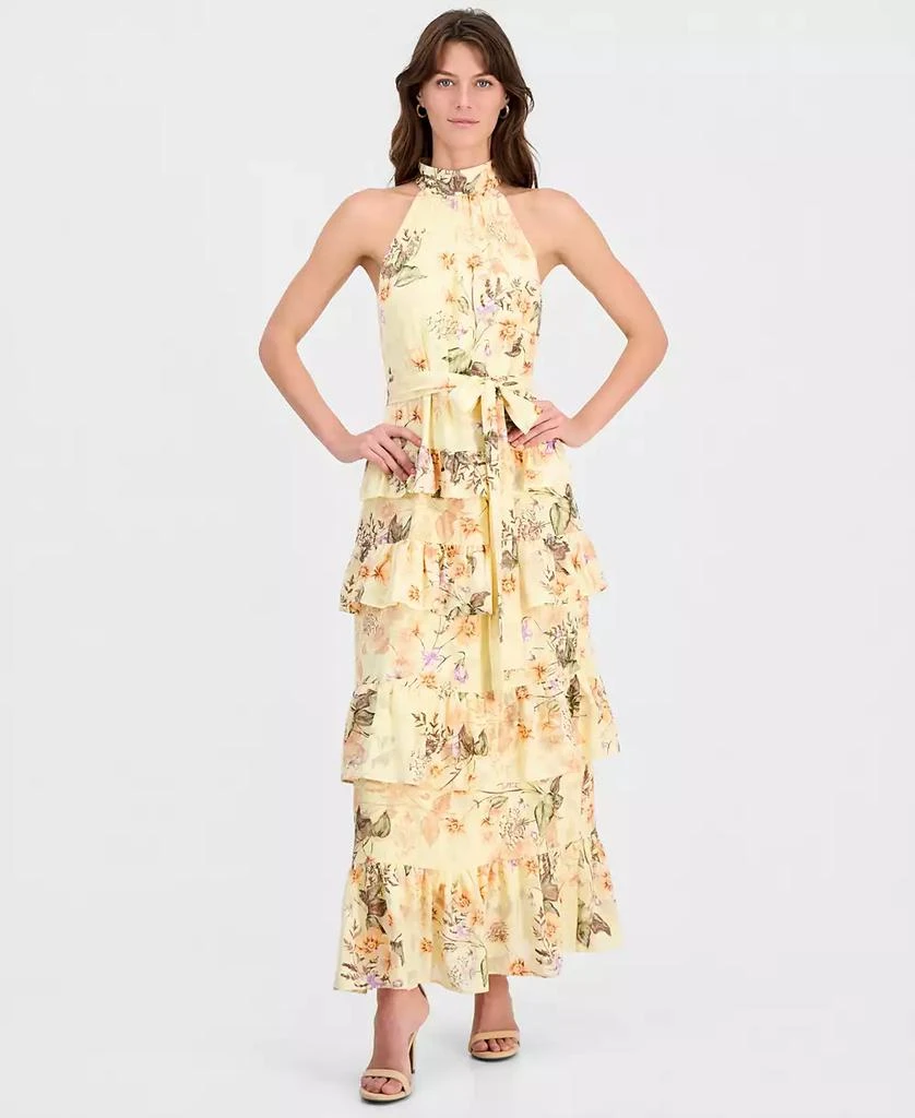 a-line v-neck asymmetrical chiffon bridesmaid dress with ruffle Noah Modest A-Line V Neck High Low Chiffon Bridesmaid Dresses, Rust