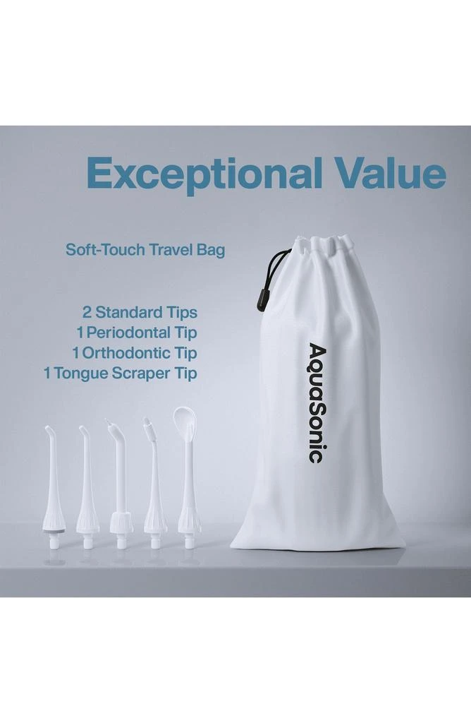 AquaSonic White Water Flosser with 4 Tips & Travel Pouch 4