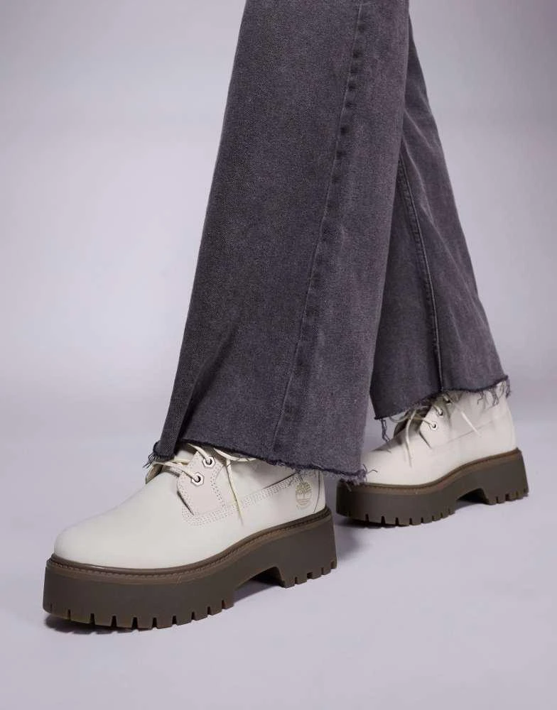Shop Timberland Stone Street Nellie platform boots in grey  display picture 3