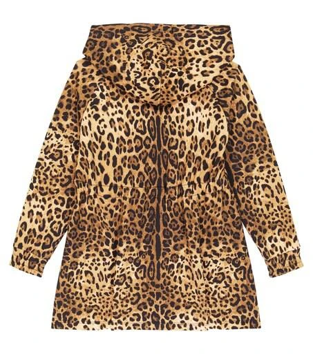 Dolce & Gabbana Girls Leopard Print Hooded Sweat Dress 12 Yrs Brown