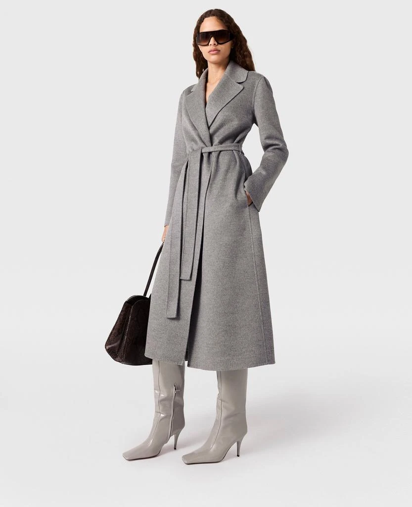 Stella McCartney Stella McCartney - Double-Faced Belted Coat, Woman, Light grey melange, Size: 42 1