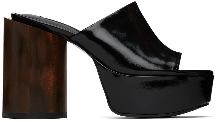 pushBUTTON Black Platform Heeled Sandals 1