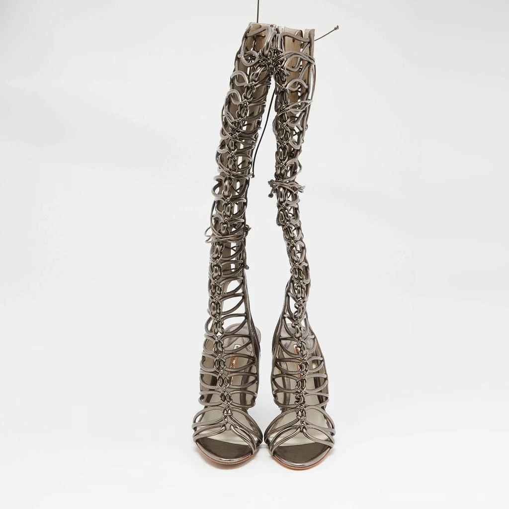 Sophia Webster Sophia Webster Meatllic Leather Clementine Lace-Up Knee High Gladiator Sandals Size 39 3