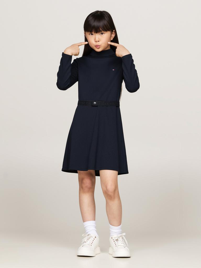 Tommy Hilfiger Tommy Hilfiger Girls Branded Punto Dress in Navy