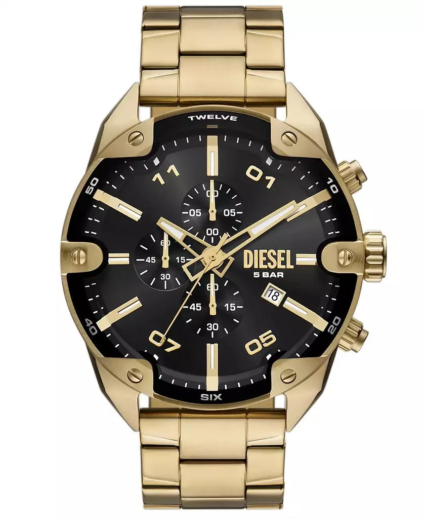 51mm Macy's Diesel Watch Diesel Watch Gold Tone Stainless