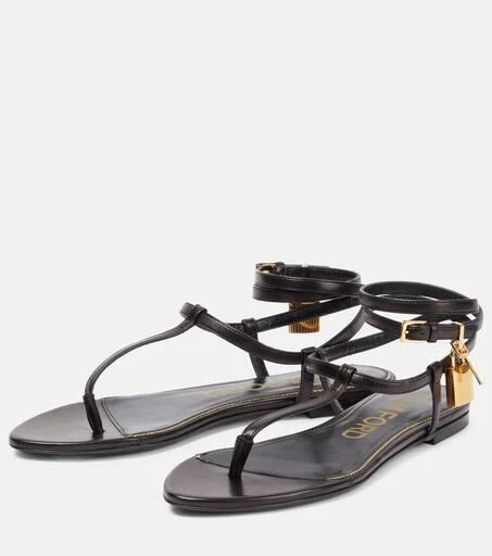 Tom Ford Padlock leather thong sandals 5