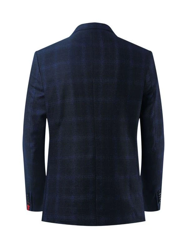 Elie Balleh Slim Fit Plaid Single Breasted Blazer 2