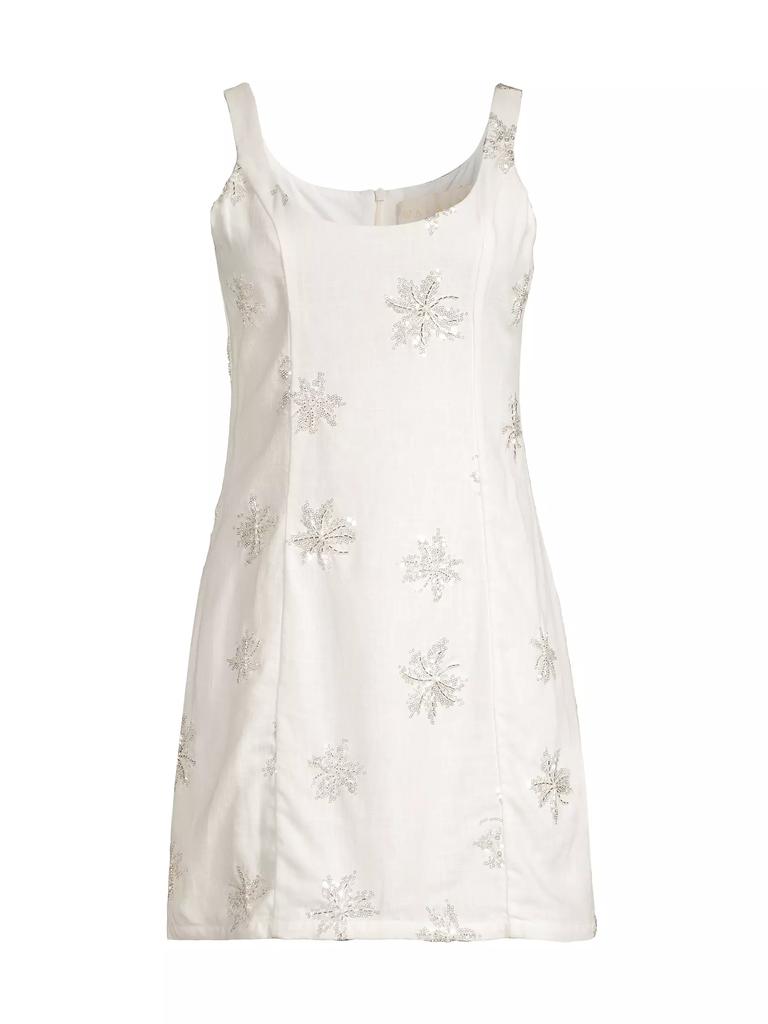 Waimari Amelia Floral Sequined Linen-Blend Minidress