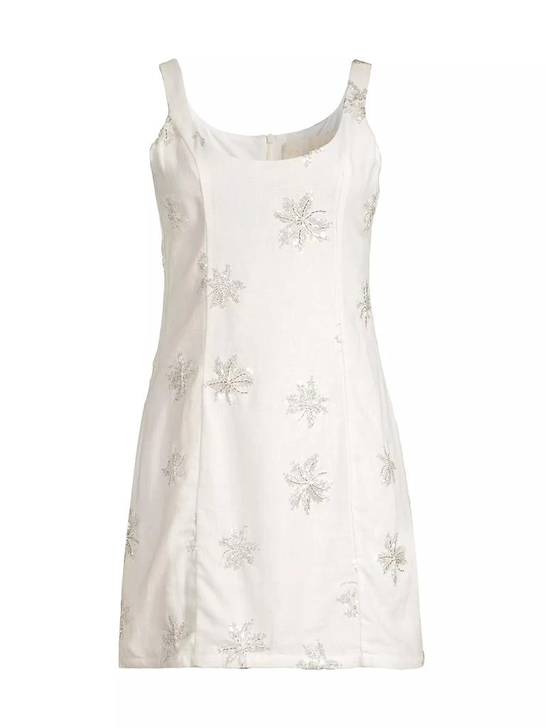 Waimari Amelia Floral Sequined Linen-Blend Minidress 1