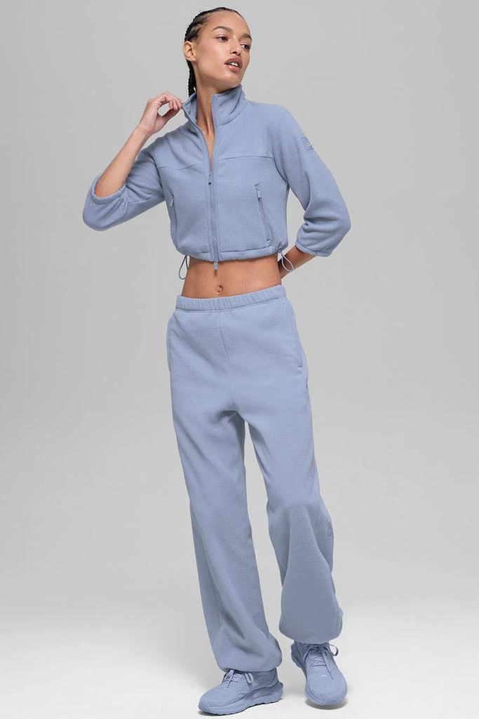 Alo Polar Fleece Retreat Cropped Jacket - White Heather Grey 7