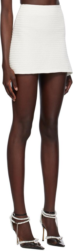 Mach & Mach White Zip Miniskirt