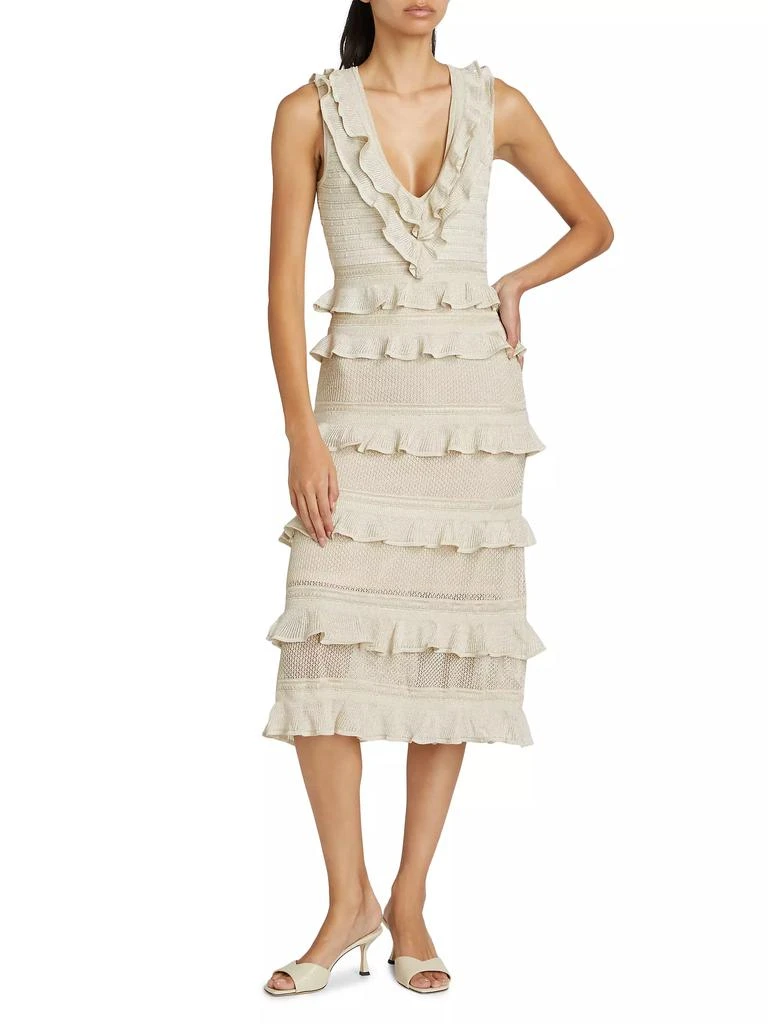 Zimmermann Crush Frilled V-Neck Midi-Dress 3