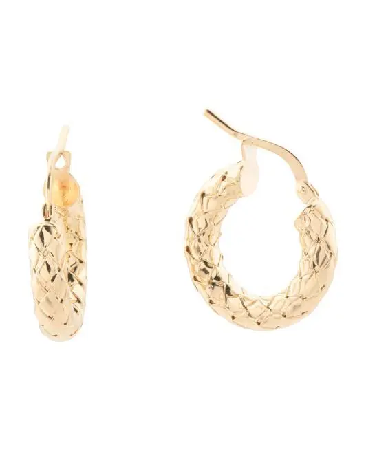 MIA FIORE Made In Italy 18kt Gold Plated Woven Basket Hoop Earrings