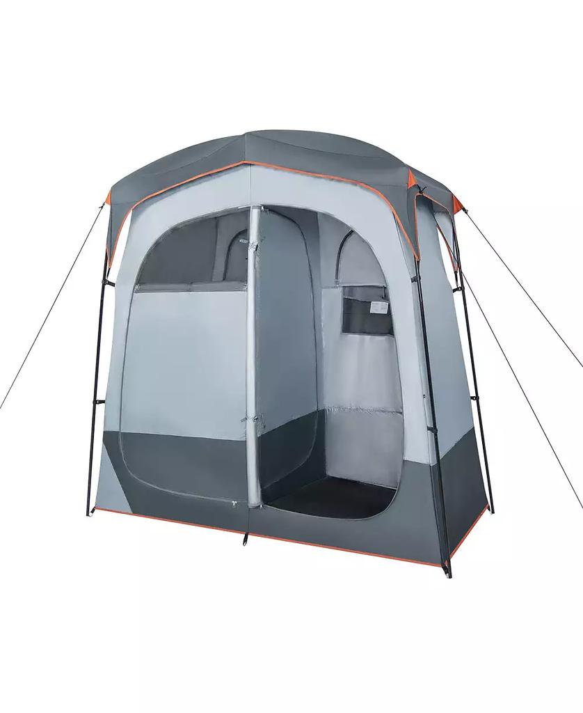 Mecale 2 Rooms Oversize Privacy Shower Tent with Removable Rain Fly and Inside Pocket
