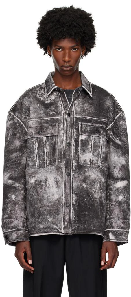 Alexander Wang Black & Gray Oversized Denim Jacket 1